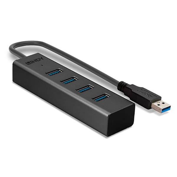 LINDY Hub USB 3.0 4 portar Aluminium Grå