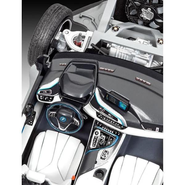 REVELL Model Set BMW i8 Model Kit för att bygga, limma och måla, med tillbehör Att måla