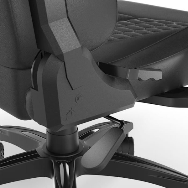 CORSAIR - Kontorsstol - Spelfåtölj - TC100 RELAXED - Imiterat läder - Ergonomiskt - Justerbara armstöd - Svart - Svart