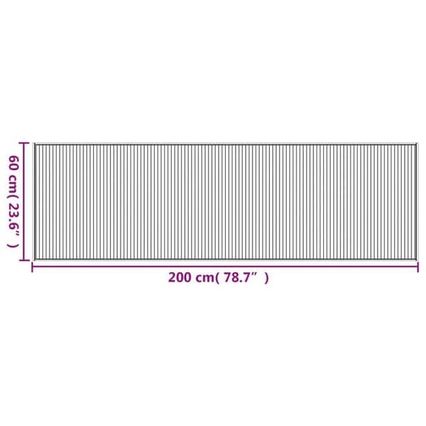 vidaXL Rektangulär matta grå 60x200 cm bambu 376838