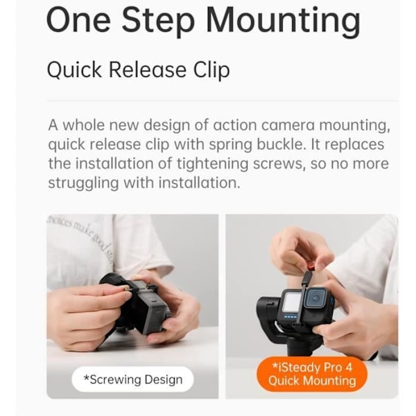 Gimbal 3-axlar - Hohem - iSteady Pro 4 - Sprutresistent - Batteritid 14 timmar - Bluetooth