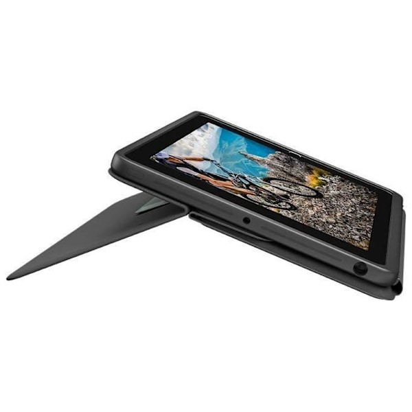 Logitech Rugged Folio för iPad (7:e, 8:e och 9:e generationen) skyddande tangentbordsfodral, italienskt QWERTY-tangentbord - svart