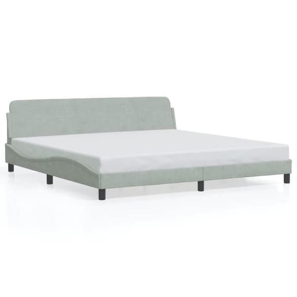 vidaXL Dover sängram ljusgrå 200x200 cm sammet 373252 ljusgrått