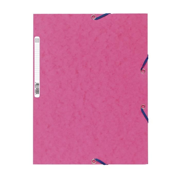 EXACOMPTA - Elastisk folder - 3 flikar - 24 x 32 - 390G lysterkort - Fushia rosa fuchsia