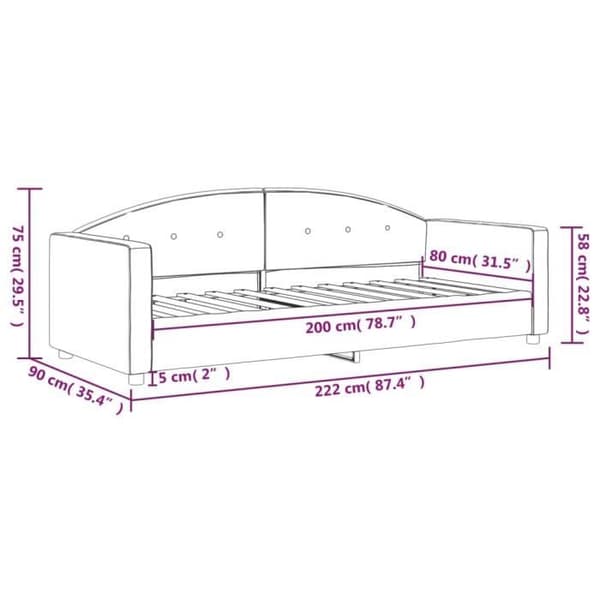 vidaXL Daybed Blå 80x200 cm Sammet 354128