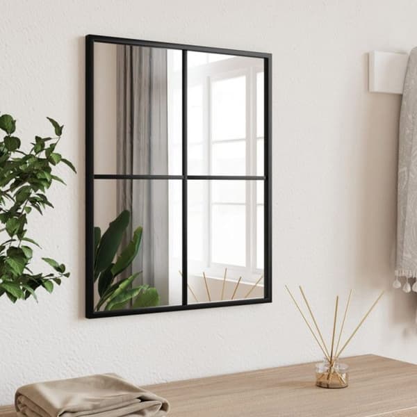 Svart väggspegel 40x50 cm rektangulär järn