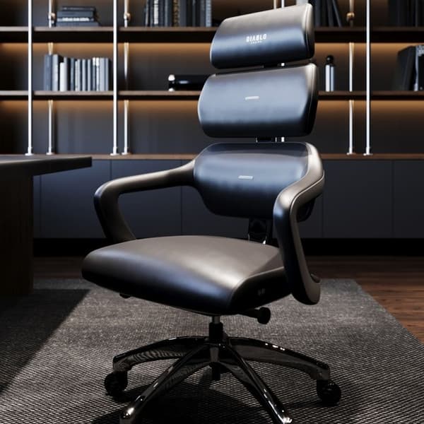 Designerkontorsstol Diablo V-Modular: Kolfiber Svart