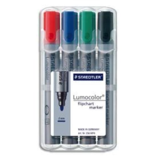 Markörer - STAEDTLER - Lumocolor - Paket med 4 blädderblocksmarkörer - kulspets - diverse färger blandad