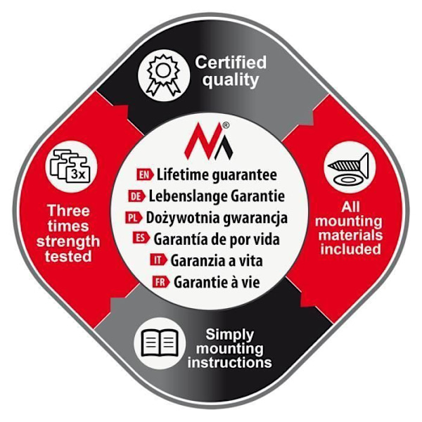 Väggfäste för tv-apparater eller LED LCD-plasmaskärmar 37-85" 40 kg max Maclean MC-668