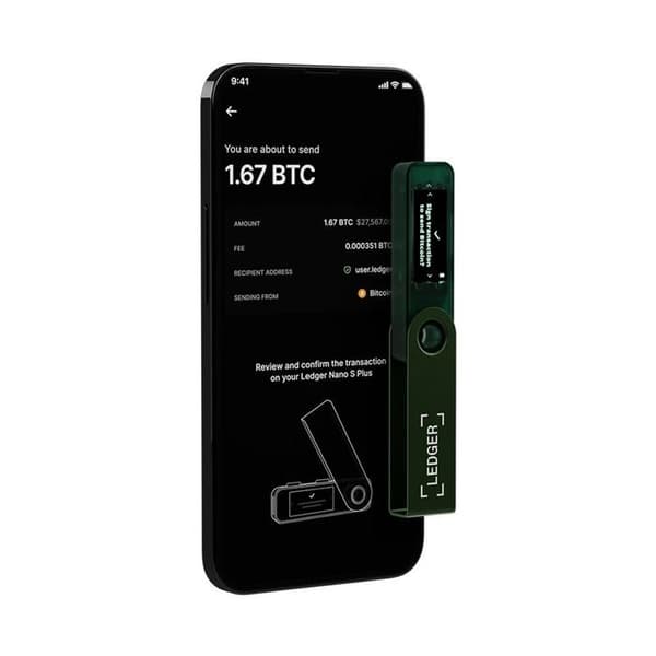Kryptovaluta plånbok Ledger Ledger Nano S Plus Grön emeraldfärg smaragdgrön