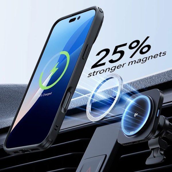 Fodral för iPhone 16 Plus + Case Cover - ESR Classic Hybrid HaloLock HaloLock Kickstand - Klar Svart