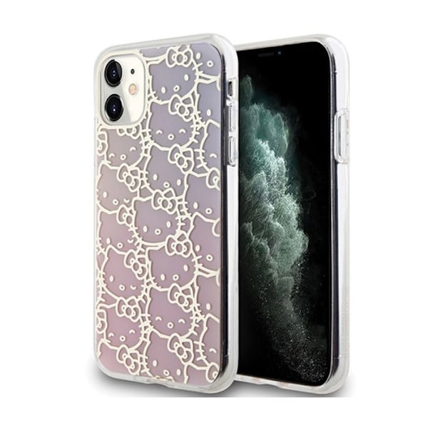 Mobilskal - Hello Kitty - iPhone 11 - IML Gradient Electrop - Kitty Head - Stötskydd Rosa
