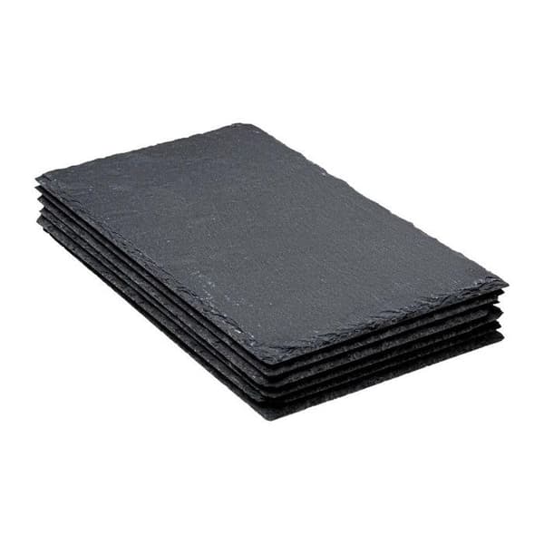 Set med 6 Platta Tallrikar "Ardoise II" 30cm Grå Grå
