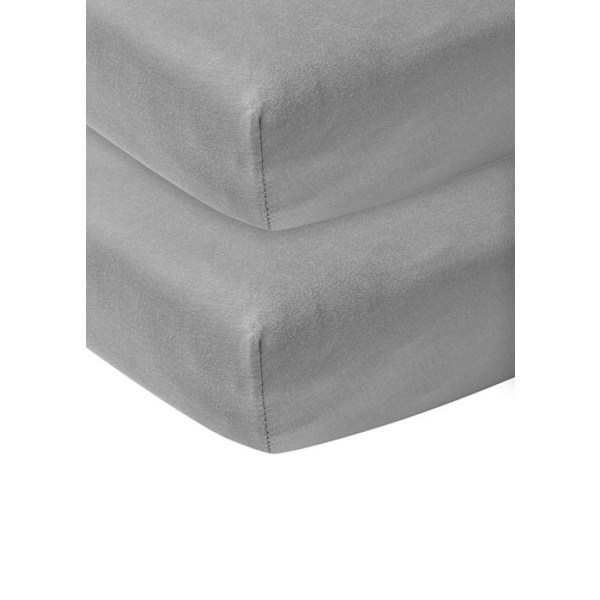 Meyco Baby Uni spjälsängsskydd - paket om 2 - jersey - grå - 60x120cm grå