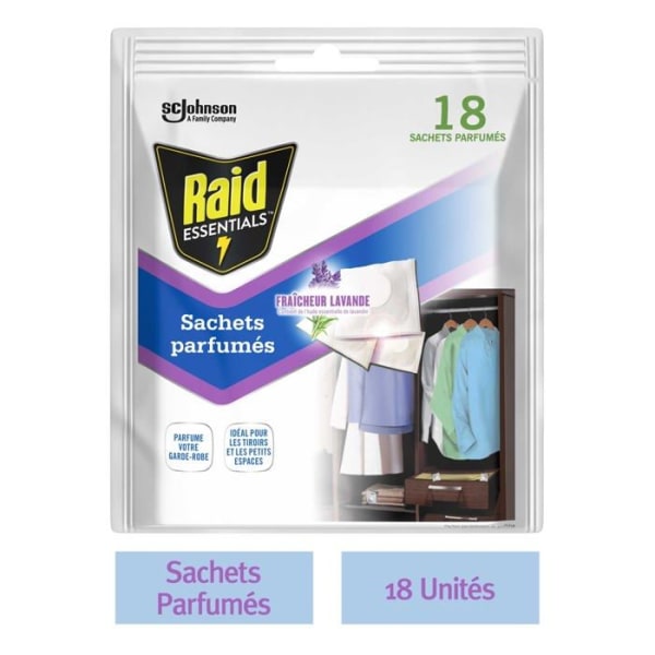 Raid - 338827 - Essentials Parfympåsar X18 Lavender Freshness - med Lavandin eterisk olja