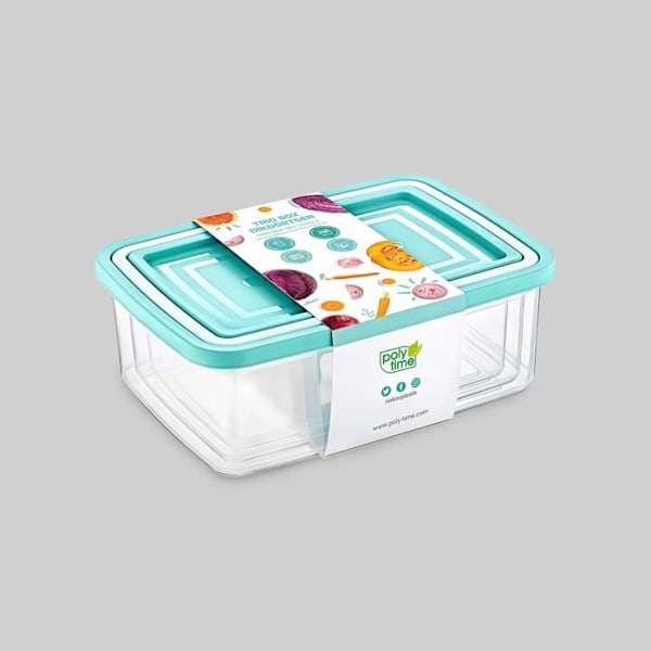 Förvaringslådor - hermetiska lådor Katex - 823735 - Set med rektangulära multiboxar 750 ml, 1000 ml, 1500 ml - E-482
