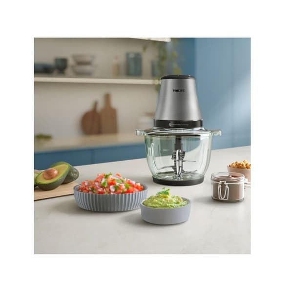 Philips Mini hackare skål glas 2l 500w silver - HR1503/00 silver-
