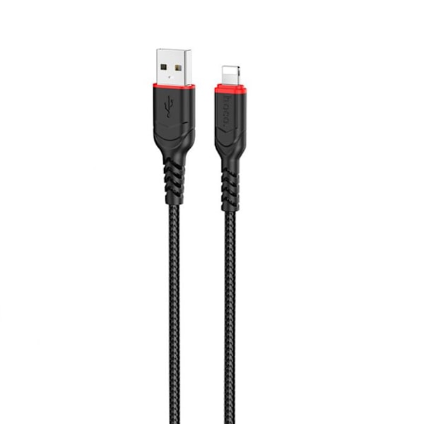 USB-A till Lightning-kabel, 12W, 2,4A, 1,0m - Hoco - Svart