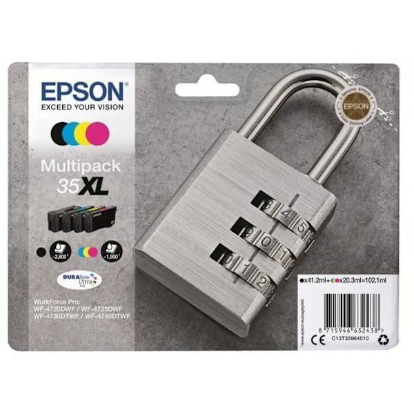 Epson C13T35964010 bläckpatroner för WF4720DWF-skrivare - Paket med 4 - svart, gul, cyan, magenta