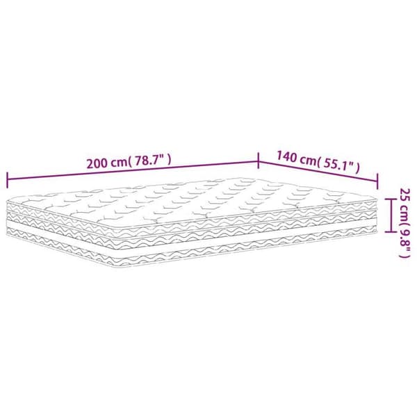 vidaXL Pocket Spring Madrass Medium 140x200 cm 372920