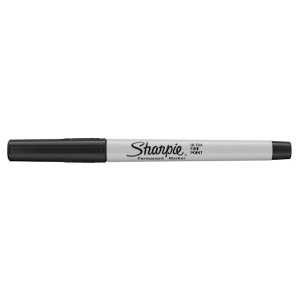 SHARPIE Permanent Marker - Ultrafin spets - Svart (2-pack) Svart