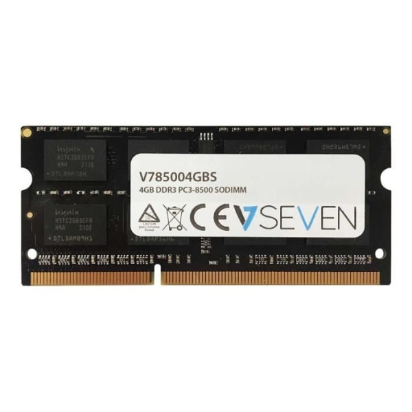 V7 Notebook RAM-modul - 4 GB - DDR3-1066/PC3-8500 DDR3 SDRAM - CL7 - Obuffrad - 204 stift - SoDIMM