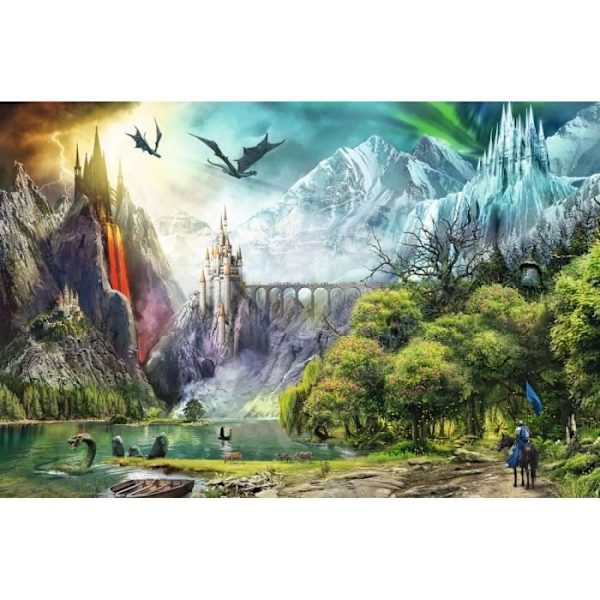 3000 bitars pussel - RAVENSBURGER - Reign of Dragons - Djur - Vuxen - Blå - Flerfärgad Flerfärgad