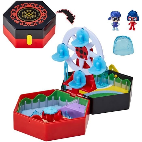 BANDAI - Miraculous Ladybug - Chibi Mini Universe Amusement Park - Marinette och Climatika minifigurer ingår - P50553 Flerfärgad