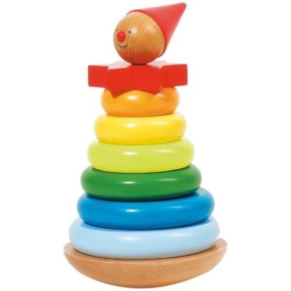 Trästaplingsleksak - GOKI - Clown att stapla 9 element - Blandat - Gul - Från 12 månader Flerfärgad