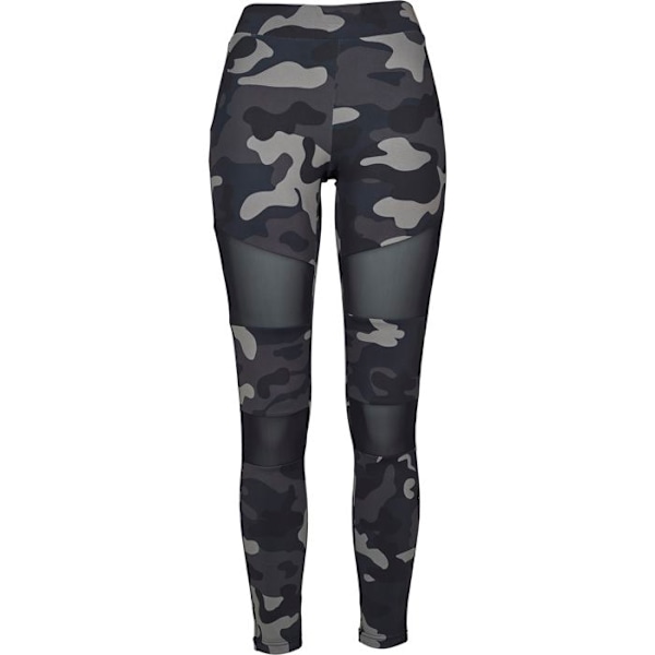 Leggings dam - Urban Classics - Camo Tech - Svart - Mesh-inlägg - Hög midja svart/svart S