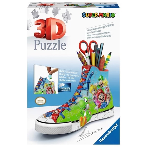 Sneaker Super Mario 3D-pussel - Ravensburger - 108 bitar - Inget lim - Från 8 år Flerfärgad