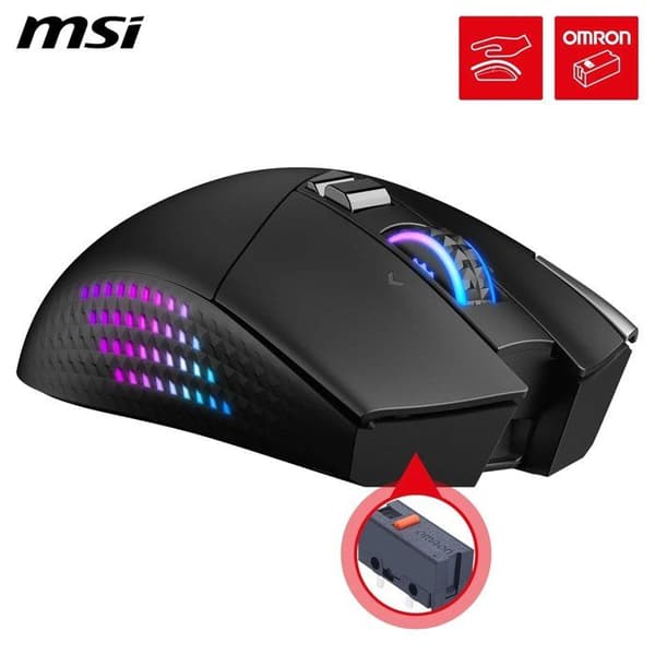 Trådlös Bluetooth/2,4 GHz/USB-spelmus - MSI VERSA PRO Wireless - Laddstation - Svart