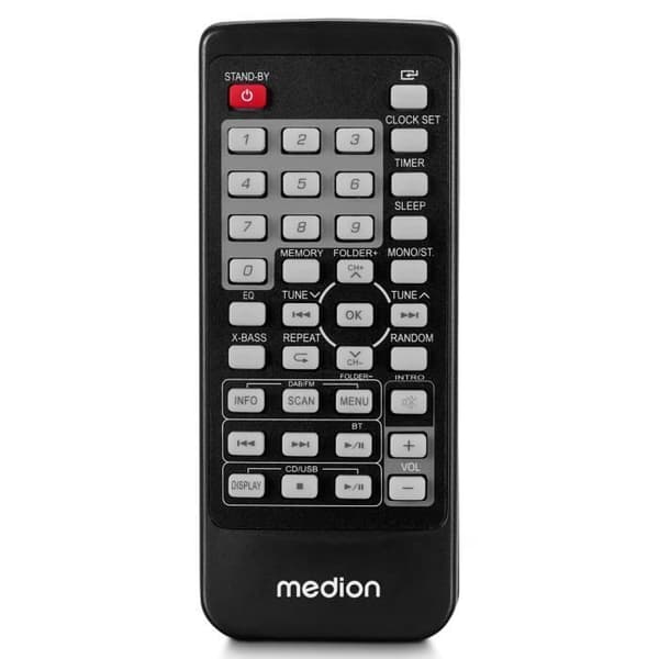 Mini HiFi-system - MEDION - DAB/PLL FM - CD-spelare - Bluetooth 5.3 - 2x15W RMS svart och grått