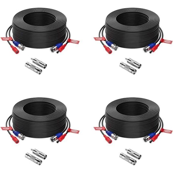 Anlapus 4PACK 100Ft 30M HD/AHD/TVI BNC Video Kabel förÖvervakningskamera
