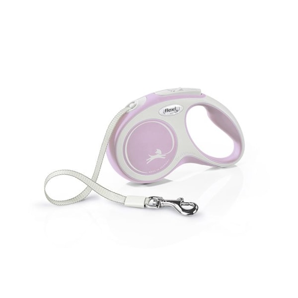Infällbart koppel - FLEXI - New Comfort S Tape - 5 m - Rosa - För hundar upp till 15 kg rosa