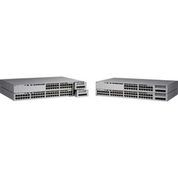cisco c9200l 48-p 12xmgig 36x1g 4x10g poe+ essentials för nätverk svart svart Svart Grå