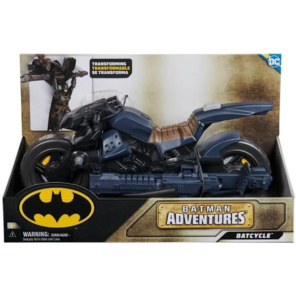 BATCYCLE 2 i 1 Transformerbar - BATMAN - Flygstunt - 30 cm figurer - Från 4 år Flerfärgad