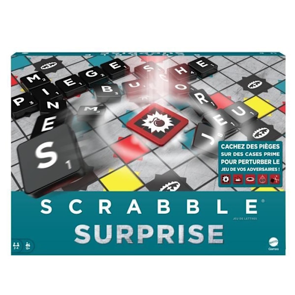 Mattel Games - Scrabble Surprise - Bräd- och bokstavsspel - Från 10 år Flerfärgad