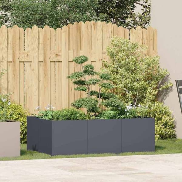 vidaXL Blomlåda antracit 120x80x40 cm stål 860747