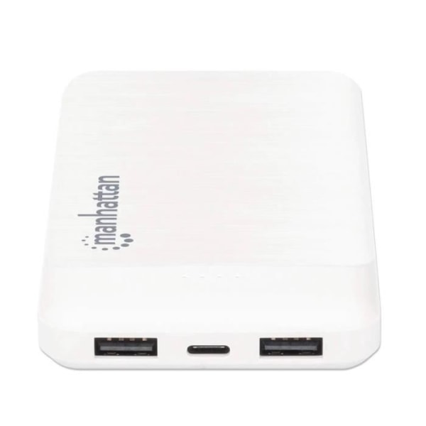 Powerbank Manhattan - 10 000 mAh - Upp till 2,1A - LED-indikatorer - Vit