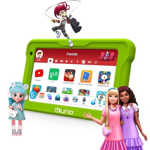Surfplatta - Kurio - Gulli 7 tum - Android 13 - Föräldrakontroll - 100+ appar Grön