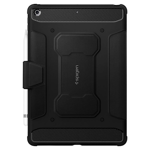 Fodral med klaff - SPIGEN - Rugged Armor Pro - iPad 10.2 (2020/2019) - Konstläder - Svart Svart