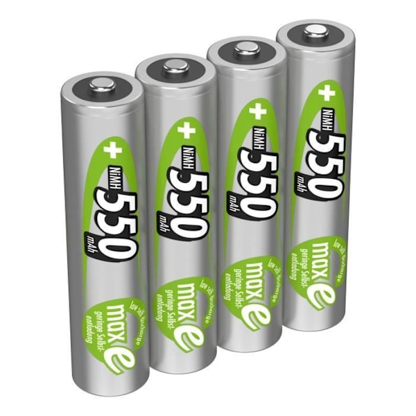 AAA 550mAh micro NiMH 1,2V batteri – 1000x uppladdningsbart (set med 4)