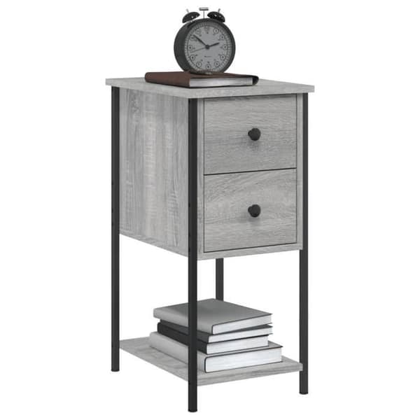 vidaXL Sängbord sonoma grå 32x42x70 cm ingenjörsträ 826099