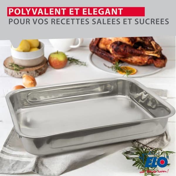 Rektangulär plåt i rostfritt stål 37 x 28 x 6 cm utomhus Elo Edition Red Grå