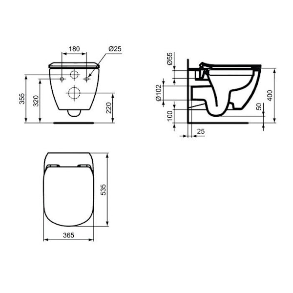 Ideal Standard - Tesi toalettlock med dämpad stängning vit Ideal Standard