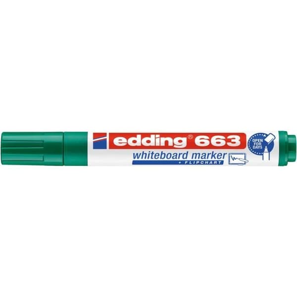 Whiteboard Markör - EDDING - 663 - Grön - 1-5 mm - Utplånbar - Fin Grön