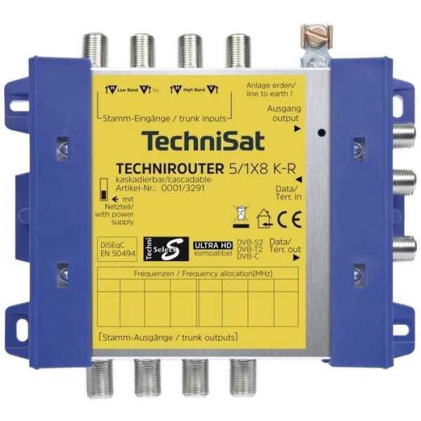 TechniSat Technirouter 5/1x8 K-R SAT multiswitch-ingångar (multiswitch): 5 (4 SAT/1 markbunden) nummer