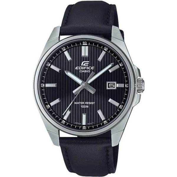 Klocka - CASIO - EFV-150L-1AVUEF - Svart läder - Vattentät 10 bar - 42 mm Svart silver