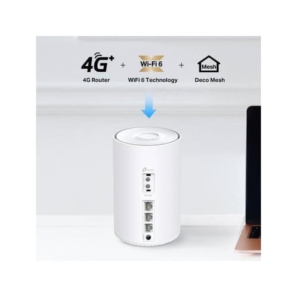 TP-Link Deco X10-4G Router Mesh WiFi 6 Dubbla band 4G LTE Vit System 190m²